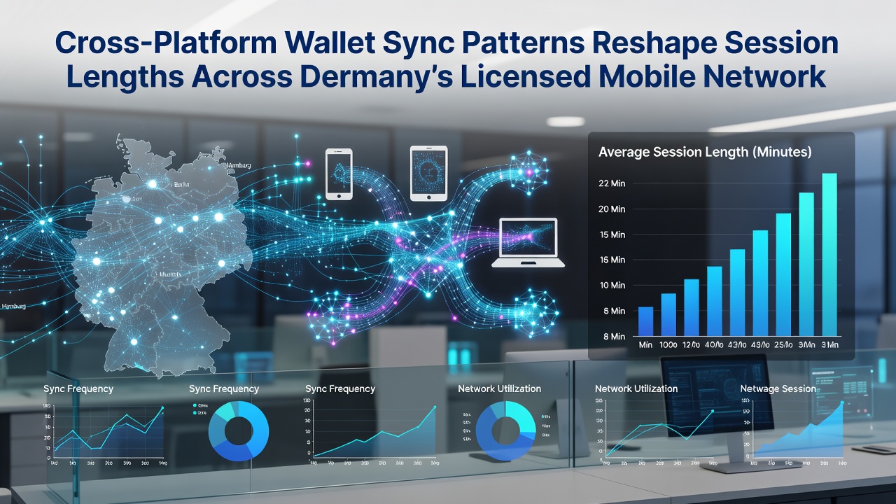 Grafik veranschaulicht Veränderungen der Sitzungslängen durch Wallet-Sync in mobilen deutschen Casino-Netzwerken