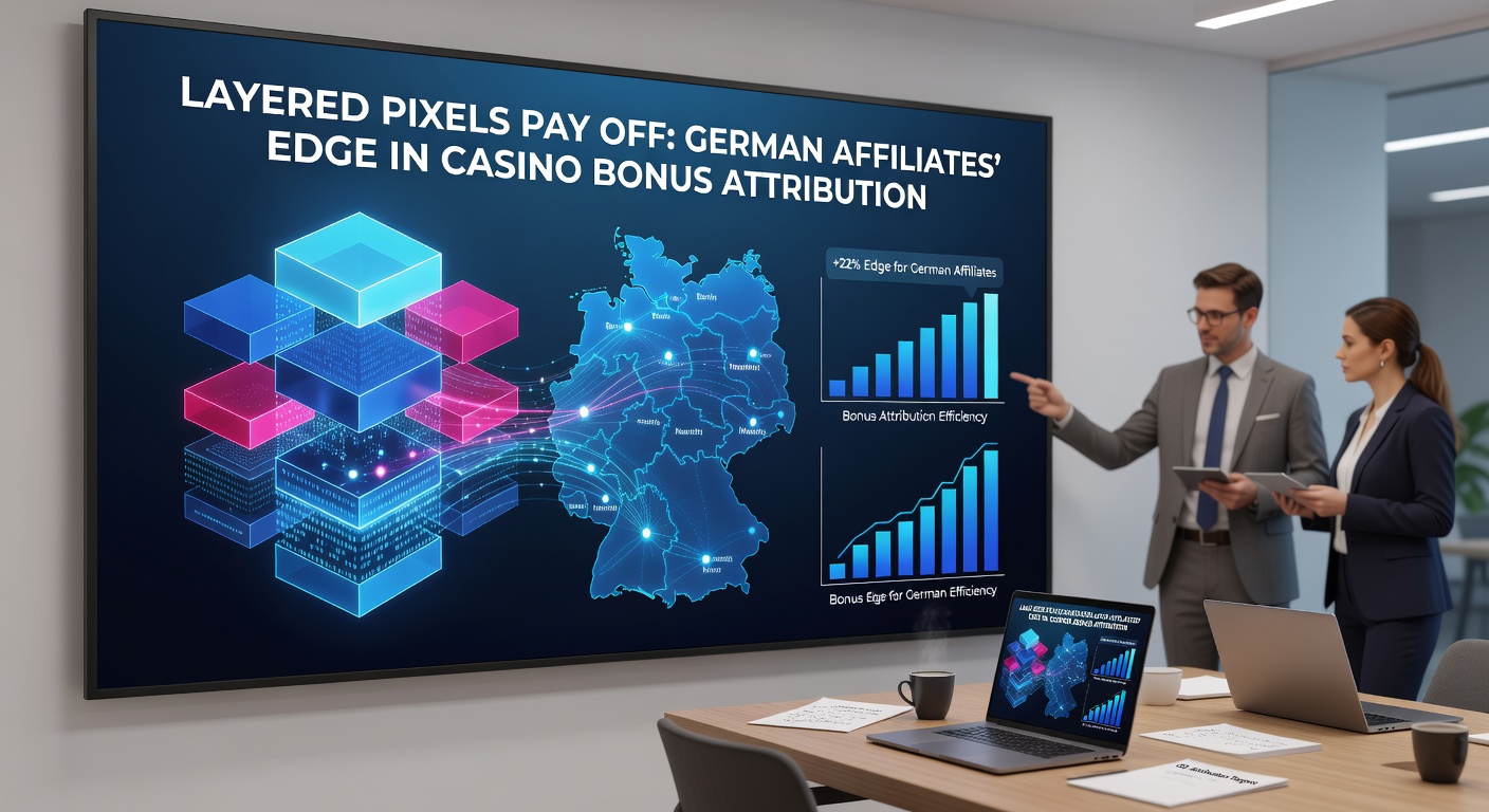 Datenvisualisierung von Bonus-Attribution durch layered Pixels, mit Diagrammen zu Konversionsraten in Deutschland